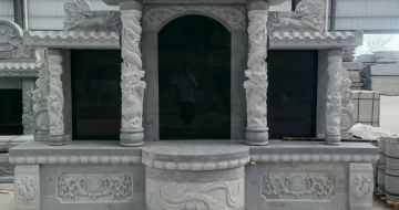 黑龙江 芝麻灰高档墓碑，土墓，可定制