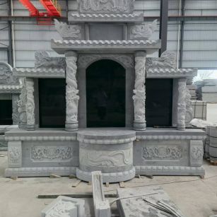 黑龙江 芝麻灰高档墓碑，土墓，可定制