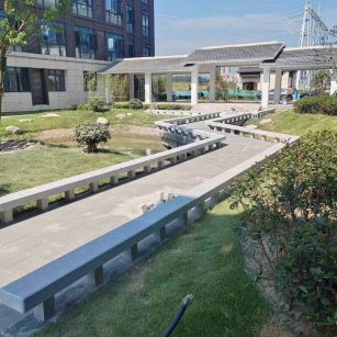 黑龙江 芝麻灰小区坐凳&栏杆安装效果