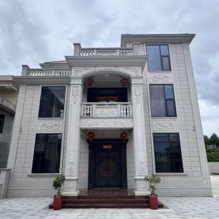 黑龙江 芝麻白石材别墅干挂案例展示