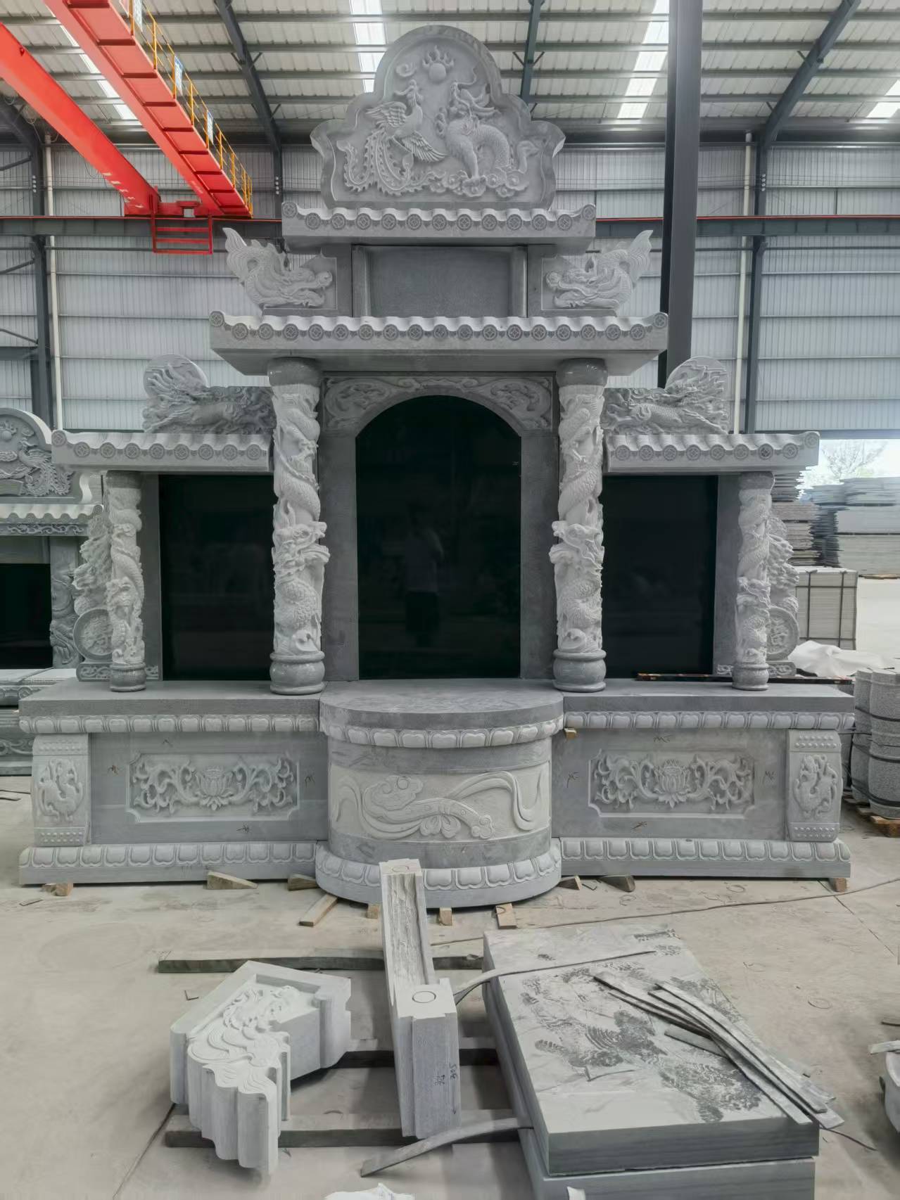 黑龙江 芝麻灰高档墓碑，土墓，可定制