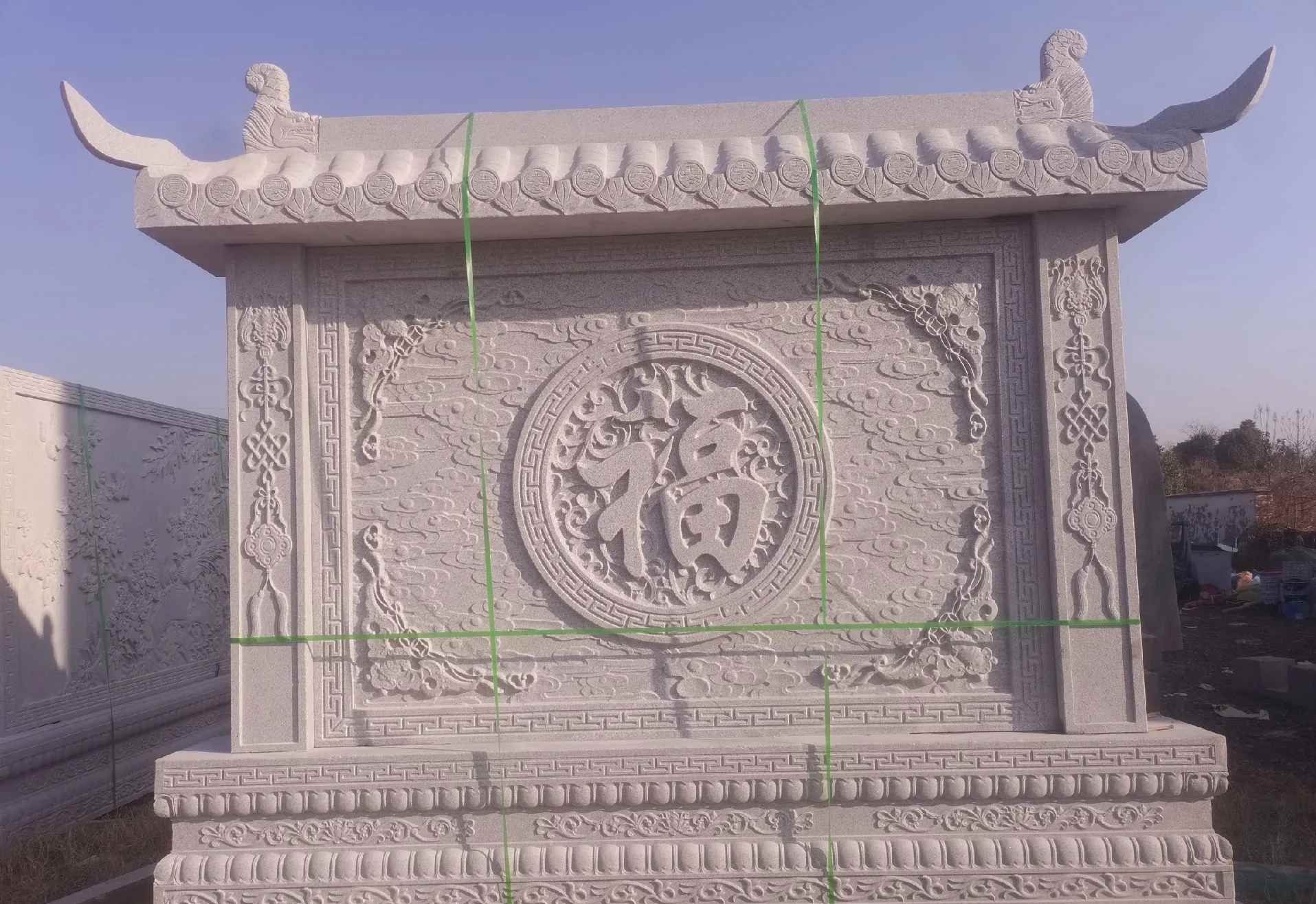 黑龙江 芝麻白花岗岩屏风，照壁，影壁